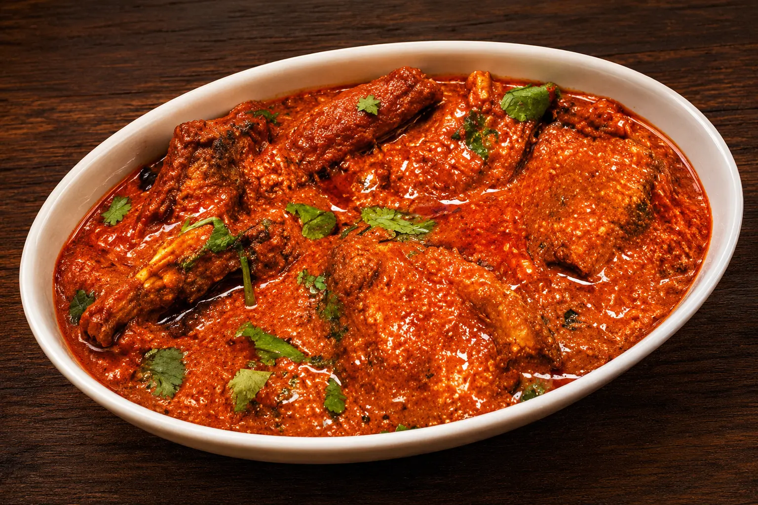 Halal clay-oven tandoori chicken with red onion, lime and mint chutney at Charisma Of India in Winnipeg