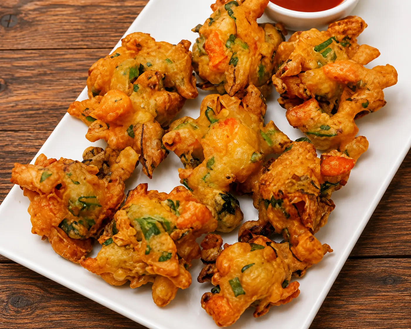 Onion Bhaji, crisp fried onion fritters, at Charisma Of India Winnipeg