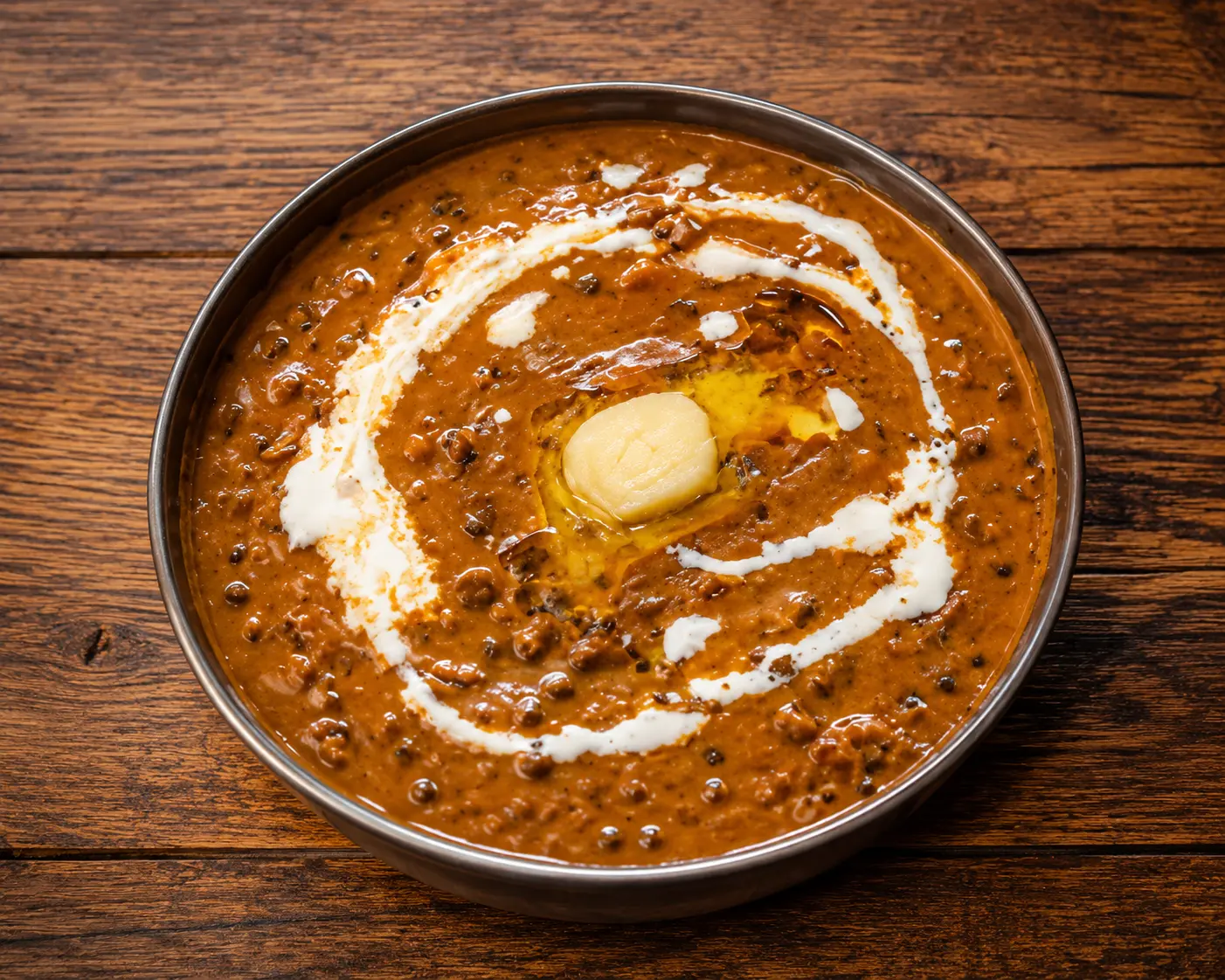 Creamy dal makhani black lentil curry at Charisma Of India, Indian restaurant in Winnipeg, MB